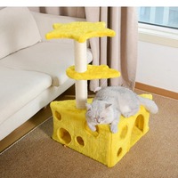 Meubles d'escalade amusants pour chats d'intérieur Tour d'arbre à chat en forme de fromage au design moderne et mignon