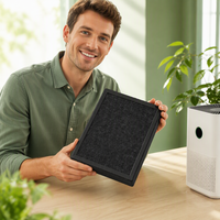 Filtre à charbon actif H13 sur mesure avec cadre en carton, taux de filtration haute efficacité 99,97 %, écologique et robuste pour l'air ambiant
