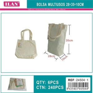 Borsa multiuso in tela Iln 28x35x10 cm per lo shopping e lo stoccaggio - Product Image 1