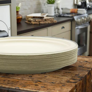 Lot <span class=keywords><strong>de</strong></span> 50 assiettes jetables <span class=keywords><strong>en</strong></span> papier écologiques compostables résistantes <span class=keywords><strong>de</strong></span> 8/9/10 pouces, biodégradables <span class=keywords><strong>en</strong></span> <span class=keywords><strong>fibre</strong></span> <span class=keywords><strong>de</strong></span> <span class=keywords><strong>canne</strong></span> à <span class=keywords><strong>sucre</strong></span>, bagasse, pour le dîner - Product Image 3