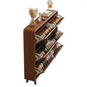 <span class=keywords><strong>Meuble</strong></span> d'entrée moderne pliable grande capacité, ultra-fin, avec rangement pour <span class=keywords><strong>chaussures</strong></span> et portes battantes, idéal pour le salon - Product Image 2