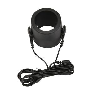 TPE mainan seks pengekang cincin zakar elektrik pria stimulasi ejakulasi Delay penguncian untuk BDSM - Product Image 4