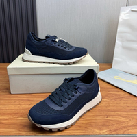 Chaussures de course pour hommes de style designer de haute qualité, avec empeigne en maille respirante, semelle à amorti souple, légères, en cuir véritable, pour la marche