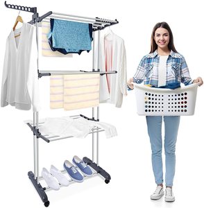 Séchoir à <span class=keywords><strong>linge</strong></span> pliable à 3 niveaux réglable, support <span class=keywords><strong>de</strong></span> séchage pour vêtements, séchoir à <span class=keywords><strong>linge</strong></span> - Product Image 1