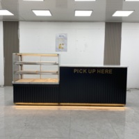 Vitrine de boulangerie moderne à 3 niveaux avec éclairage LED en verre, personnalisable, pour centre commercial, pâtisserie, présentation de gâteaux