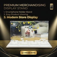 Support de téléphone intelligent en métal transparent personnalisé à faire soi-même, étagère de présentation, épaisseur du panneau de 3 mm, montage facile, style Americana pour comptoir