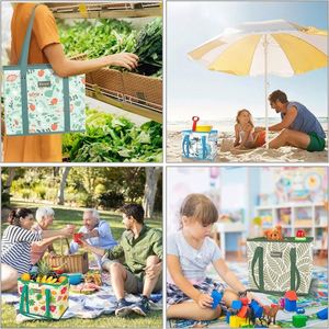 Carrito de lavandería plegable con 5 ruedas, ligero, impermeable, de polipropileno tejido, color plateado, para almacenamiento en el hogar, muestra gratuita OEM. - Product Image 2