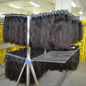 Cabelo indiano virgem cru fabricante na índia, cabelo humano da extensão do cabelo virgem indiana, em linha reta de remy do indiano extensões de cabelo