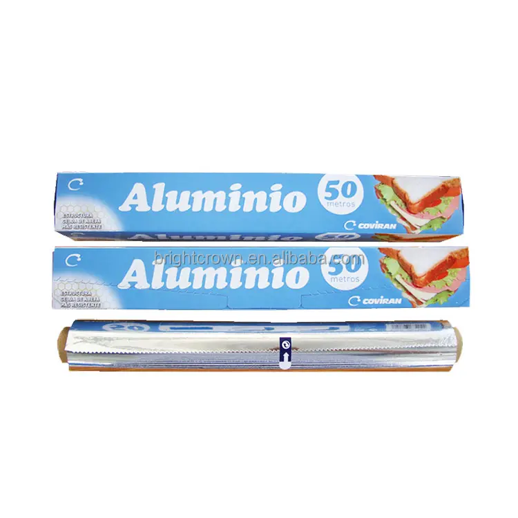 3m-100m aluminium foil roll pemegang dapur kemasan makanan aluminium foil roll, aluminium foil kertas makanan kelas, aluminium foil