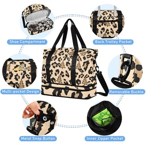 Hawaiian Lifestyle Custom Fashion Leopard Design Travel Foldable Bags Lightweight Large Sport Duffel Bag With Makeup Pouch - Product Image 4