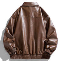 Veste en cuir PU pour homme, nouvelle collection automne, col montant, fermeture éclair sur le devant, qualité supérieure