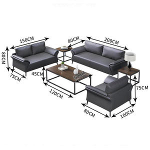 आधुनिक फैशन डिजाइन 1 + 1 + 3 चमड़े के सोफे सेट लिविंग रूम सोफे थोक सस्ते कार्यालय फर्नीचर चमड़े के लिए - Product Image 5