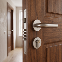 Poignée de porte à levier en acier inoxydable, serrure mécanique principale à mortaise, poignée de tirage en U pour porte extérieure en bois