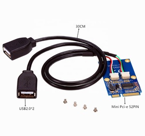 Bán buôn Mini PCI-E mpcie giao diện để 2 cổng USB 2.0 nối Adapter riser thẻ + cáp mở rộng 0.3m - Product Image 2