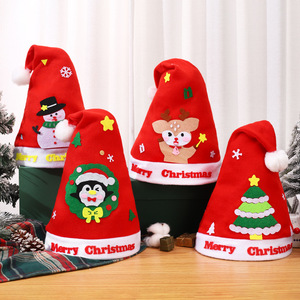 Gorro de Santa Claus Bordado de Alta Calidad HANTANG, Estilo Europeo y Americano, Tela No Tejida, para Adultos y Niños, Decoraciones Navideñas - Product Image 2