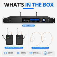 Système de microphone sans fil UHF à double canal SPQ2-T True Diversity, idéal pour les spectacles sur scène