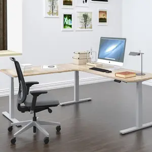Офисный угловой стол L-образной формы для дома и офиса, регулируемая высота, компьютерный моторизированный стол L-образной формы, столешница для сидения L-образной формы