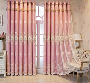 Châu Âu sang trọng polyester thêu phù hợp pleat mô hình hình học cao Shading Màn cửa gạc màu sắc khác nhau cho - Product Image 2