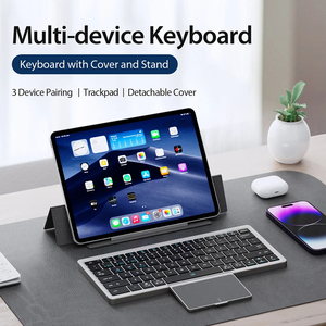 New Mini <b>Wireless</b> USB Type-C Foldable <b>Keyboard</b> with Touchpad Removable Cover Folding Stand Rechargeable US Layout <b>keyboard</b> - Product Image 3