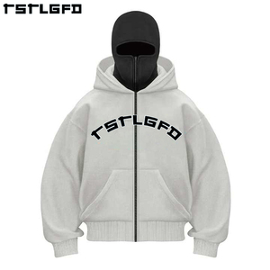 <strong>Clothing</strong> Manufacturer's Custom <strong>Ninja</strong> Masked Men Zipper Hoodie Heavy Cotton Patchwork Double Hood Balaclava 100% Cotton Winter - Product Image 5