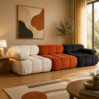 Ensemble de canapés modulaires VONLIVA en tissu, en forme de L, avec chaise longue double surdimensionnée, taille personnalisable, emballage en boîte compressée