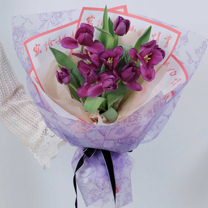 Kertas Pembungkus Bunga Semi Transparan OPP Nosha Desain Taman Mawar Kertas Pengemas Buket Hadiah Valentine Pembungkus Bunga - Product Image 5