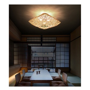 Rattan <b>Ceiling</b> <b>Light</b> Led Living Room Bedroom Square Woven Lamp Southeast Asian Style Homestay Decor - Product Image 4