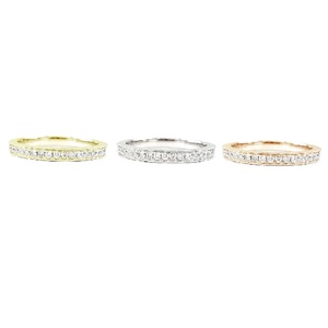 Anillo de Boda Delgado de Oro Blanco Sólido de 18k con Diamantes Naturales Redondos, Diseño de Lujo, para Mujer, Ideal para Fiestas y Aniversarios - Product Image 4