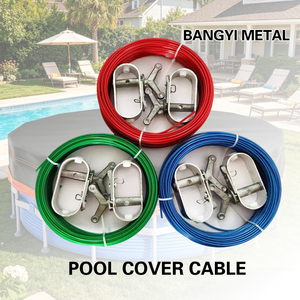 Câble de couverture de <span class=keywords><strong>piscine</strong></span> <span class=keywords><strong>hors</strong></span> <span class=keywords><strong>sol</strong></span> Ecuring pour l'hiver, en acier galvanisé recouvert de PVC, 2 mm, pour treuil de couverture de <span class=keywords><strong>piscine</strong></span> - Product Image 1