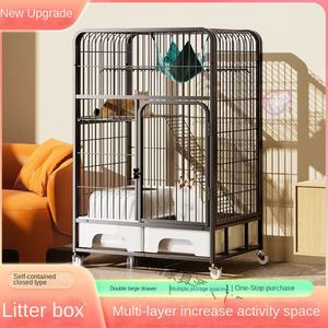 Super grande gabbia per gatti interna a doppio e tre strati spazio libero in metallo Cat House, tra cui lettiera del water per uccelli scatola cani - Product Image 5