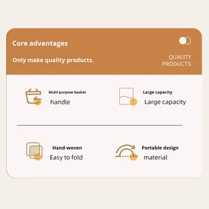 <span class=keywords><strong>Cesto</strong></span> Pieghevole in Vimini Naturale Eco-Friendly Stile Ins, Moderno, per Giocattoli e Oggetti, Ideale per Oggetti di Scena Fotografici Domestici - Product Image 5