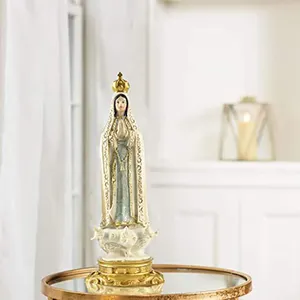 Resina católica maria estatueta nossa senhora de fátima (8 polegadas de altura) para oração de decoração de casa