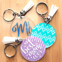 Porte-clés porte-clés hôtel motel personnalisé breloque pailletée mode mignon porte-clés acrylique vente en gros plastique acrylique vierge en acier inoxydable