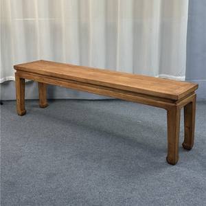Banc à ressort en bois d'orme massif de style dynastie Ming, <span class=keywords><strong>double</strong></span> siège, chaise à thé, tabouret de <span class=keywords><strong>lit</strong></span> rétro - Product Image 2