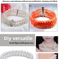XD p078 perle double boutonnage 925 argent perle collier fermoir bracelet en argent boucle Plusieurs rangées de colliers boucle