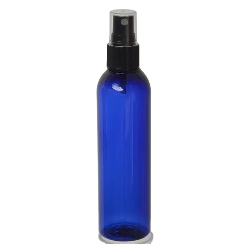 Factory Price 4oz 120ml Blue Cosmo Round PET Plastic Bottle Fine Mist Spray Bottle