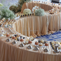 Table à dessert modulaire en fer courbé en forme de S, semi-démontable, en métal, pour présentation de mariage, banquet, événement, nouvelle arrivée, artificielle