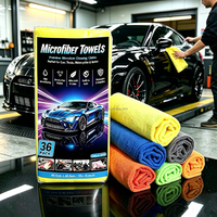 Lot de 36 chiffons de nettoyage en microfibre de qualité supérieure sans peluches, multi-usages pour le lavage de voitures, le polissage et le nettoyage domestique