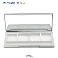 Palette de fard à paupières carrée 4 couleurs de luxe personnalisée étui compact emballage cosmétique pour maquillage avec miroir