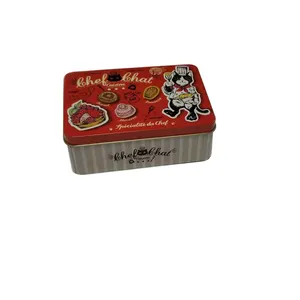 Custom empty small square metal tin box tin cans with lid for food