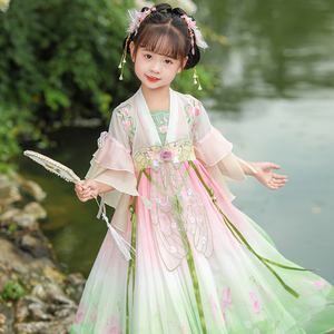 Robe de Fée Traditionnelle Chinoise Hanfu pour Filles, Broderie de Lotus de Luxe, Tulle Dégradé, Robe de Spectacle Vestido - Product Image 6