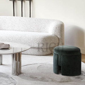 Fabric Ottoman Circle Vanity Make up Stool <strong>Mid</strong> <strong>century</strong> Modern <strong>Footstool</strong> Cover Round Stools Modern Sofa Stool Ottoman - Product Image 6