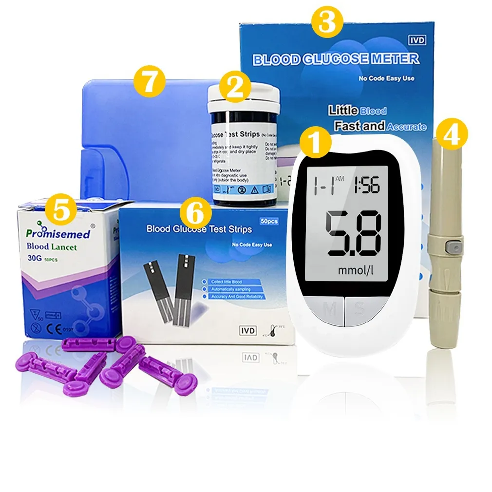 50 Test Strips 50 Lancets Needles Blood Sugar Meter Mg/Dl Mmol Code Free Diabetes Kit Glucometer Digital Blood Glucose Meter