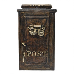 Buzón de correos de hierro fundido al por mayor Buzón de carrito con acabado antiguo de tendencia Buzón de Venta caliente Tipo de fácil instalación - Product Image 1