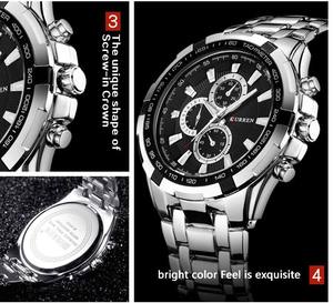 Nouvelle montre-bracelet à quartz pour homme Curren 8023, étanche, bracelet en acier inoxydable, cadran en verre, affichage à aiguilles, Haiou - Product Image 6