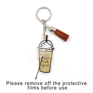 Personalizzato insegnare l'amore <span class=keywords><strong>e</strong></span> ispirare portachiavi acrilico con nappa torna alla fabbrica regalo insegnante di scuola diretta - Product Image 5