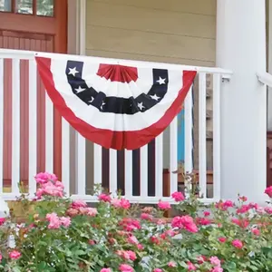 Вышитый плиссированный Веерообразный флаг США, оптовая продажа, 100%, полиэстер, украшение, лидер продаж, флажок для овсянки