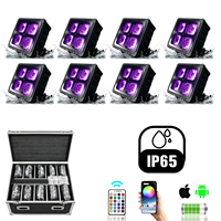 4x20W Projecteurs LED sans fil à batterie IP65 étanches RGBW E27 6-en-1 rechargeables DMX avec télécommande pour scène, mariage, fête, événement