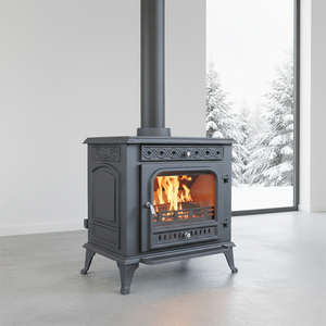 Nouvelle Arrivée Cheminée <span class=keywords><strong>à</strong></span> <span class=keywords><strong>Bois</strong></span> en Fonte au Design Moderne, Installation Autoportante en Coin, Gain de Place - Product Image 2