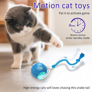 Juguetes Interactivos para Gatos, Pelota para Gatos de Interior, Rueda Rápido sobre la Alfombra, Chirrea y se Activa con el Movimiento - Product Image 3